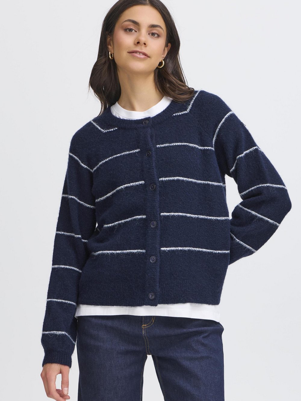 fransa Strickjacke FRKENDRA Damen blau, XXL Image