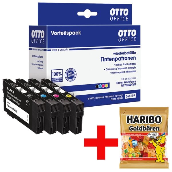 OTTO Office 4er-Set Tintenpatronen für Epson »405 XL« inkl. Fruchtgummi »Goldbären« Image