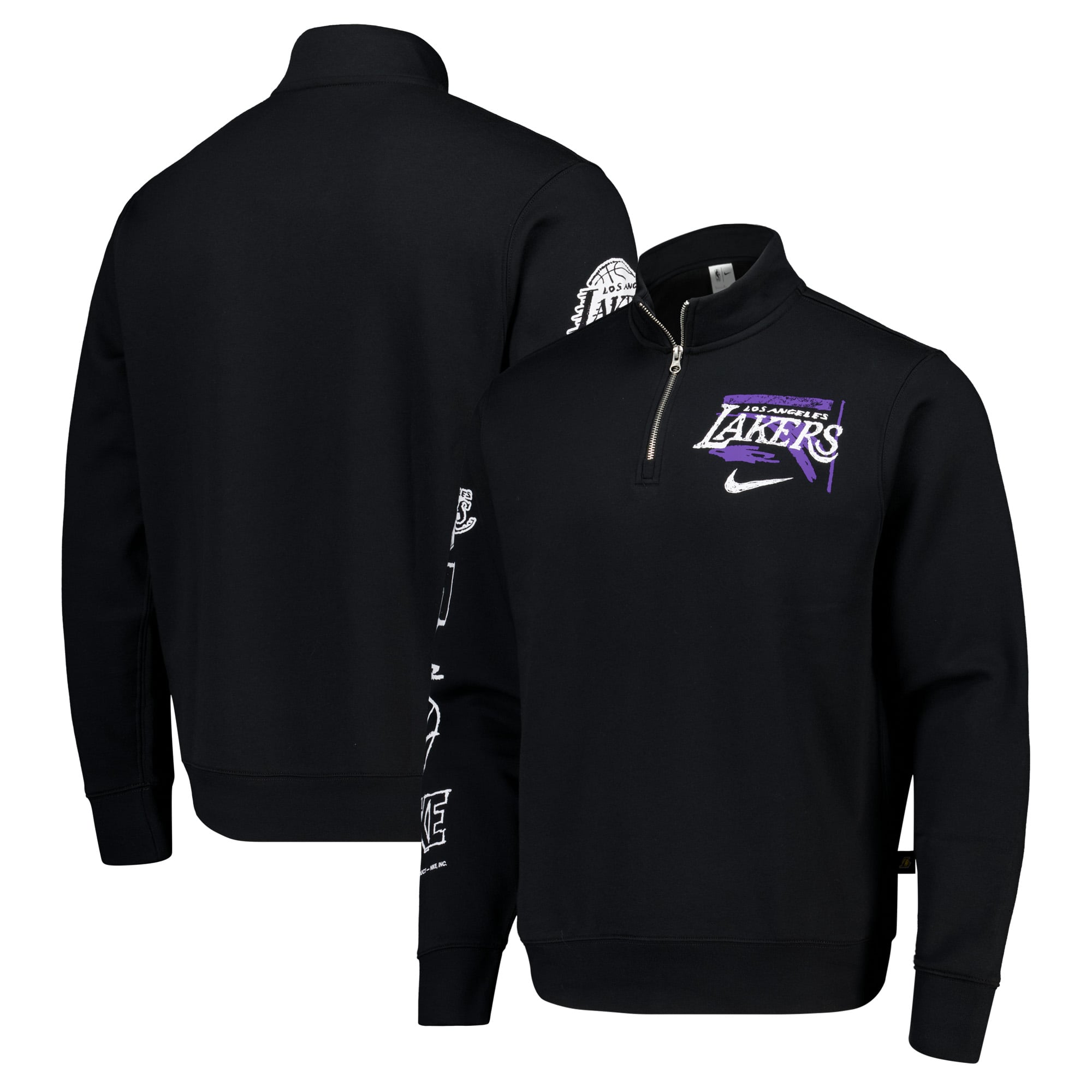 Los Angeles Lakers Nike Courtside Half-Zip-Oberteil – Schwarz – Herren - NBA Store DE