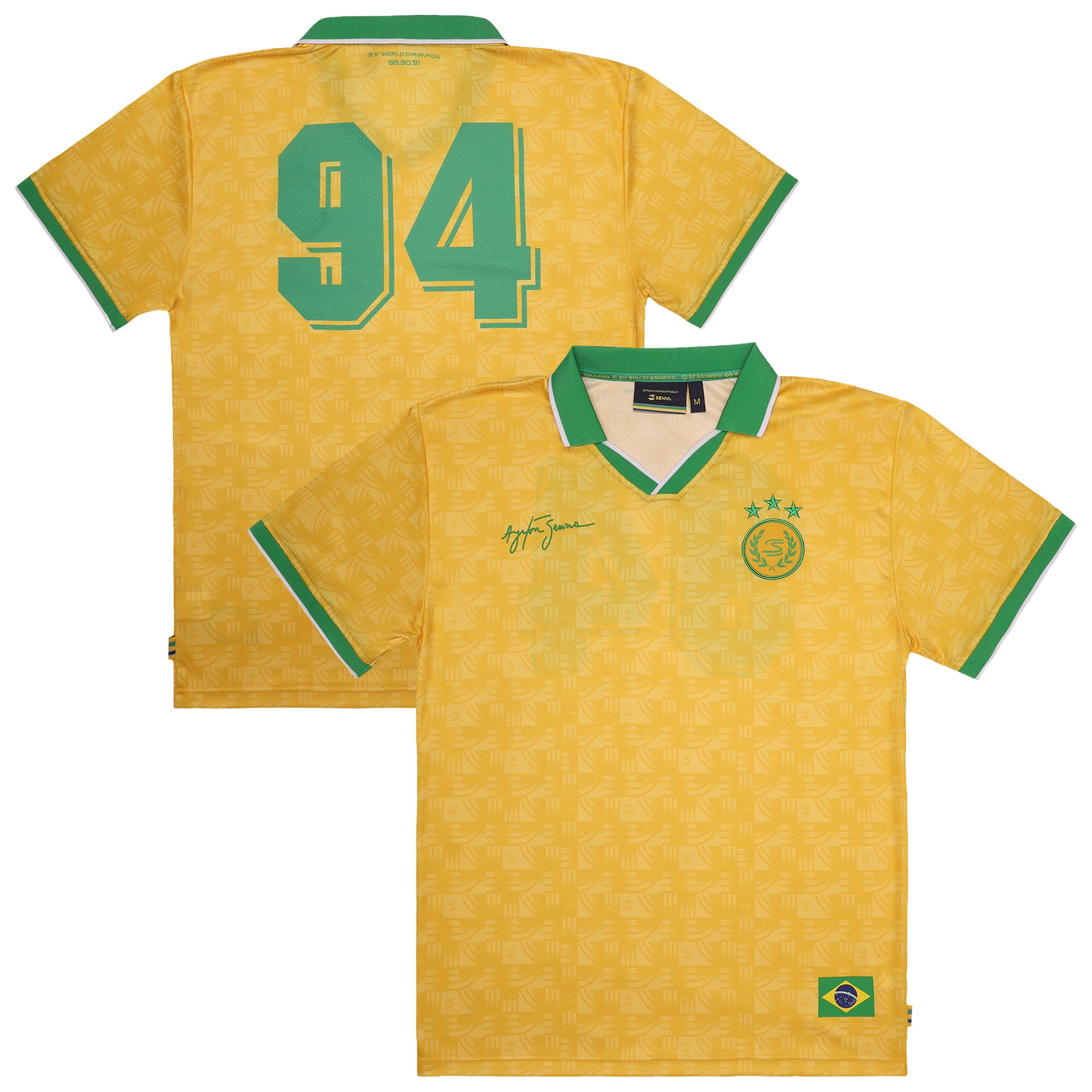 Maillot de football Ayrton Senna 94 coupe décontractée - Jaune - unisexe Taille: M