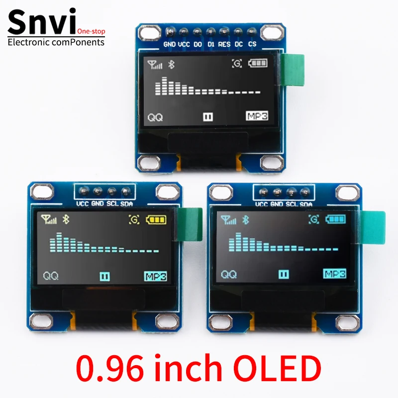 0,96 Zoll OLED-Display 128x64 I2C IIC SSD1306 Modul Weiß Blau Gelb-Blau 12864 Mini-LCD-Bildschirm Kompatibel mit Arduino DIY Image