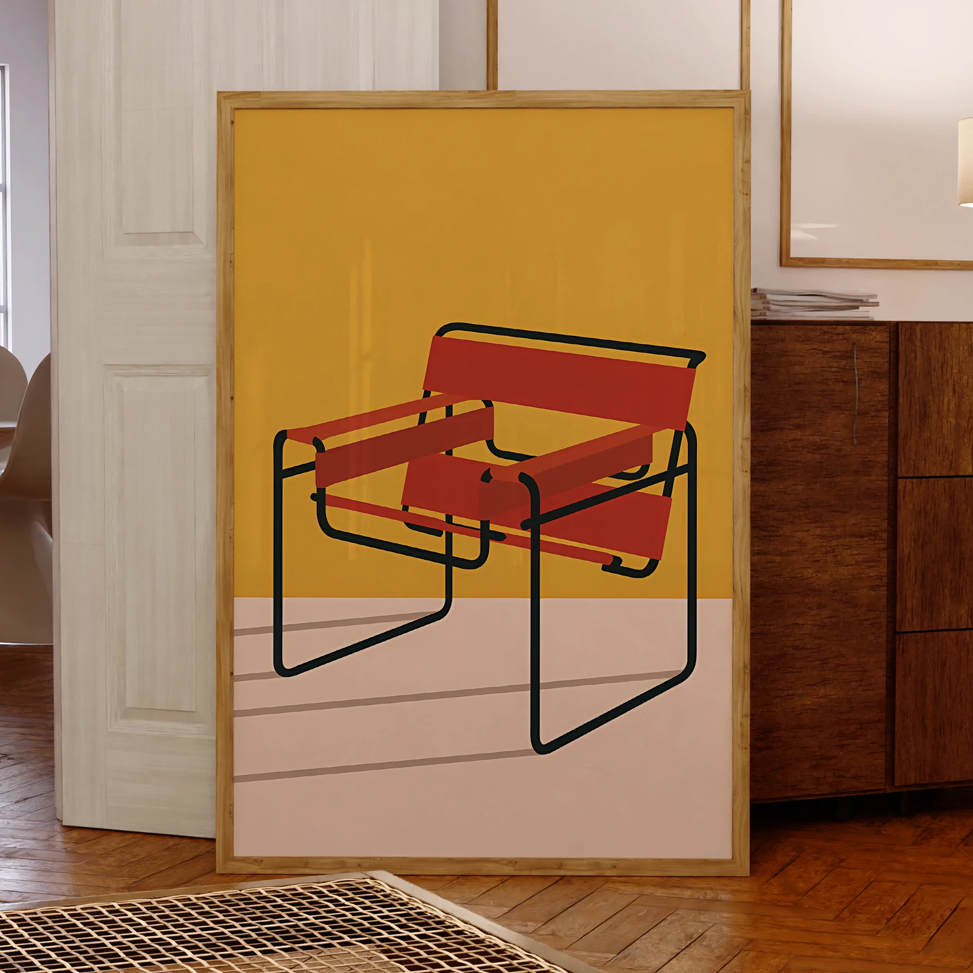 Abstrakter Sonnenuntergang, Strandkorb, Wandkunst, Druckgrafik, Leinwandgemälde, Poster, Bild, Wohnzimmer, Schlafzimmer, wasserdichte Heimdekoration