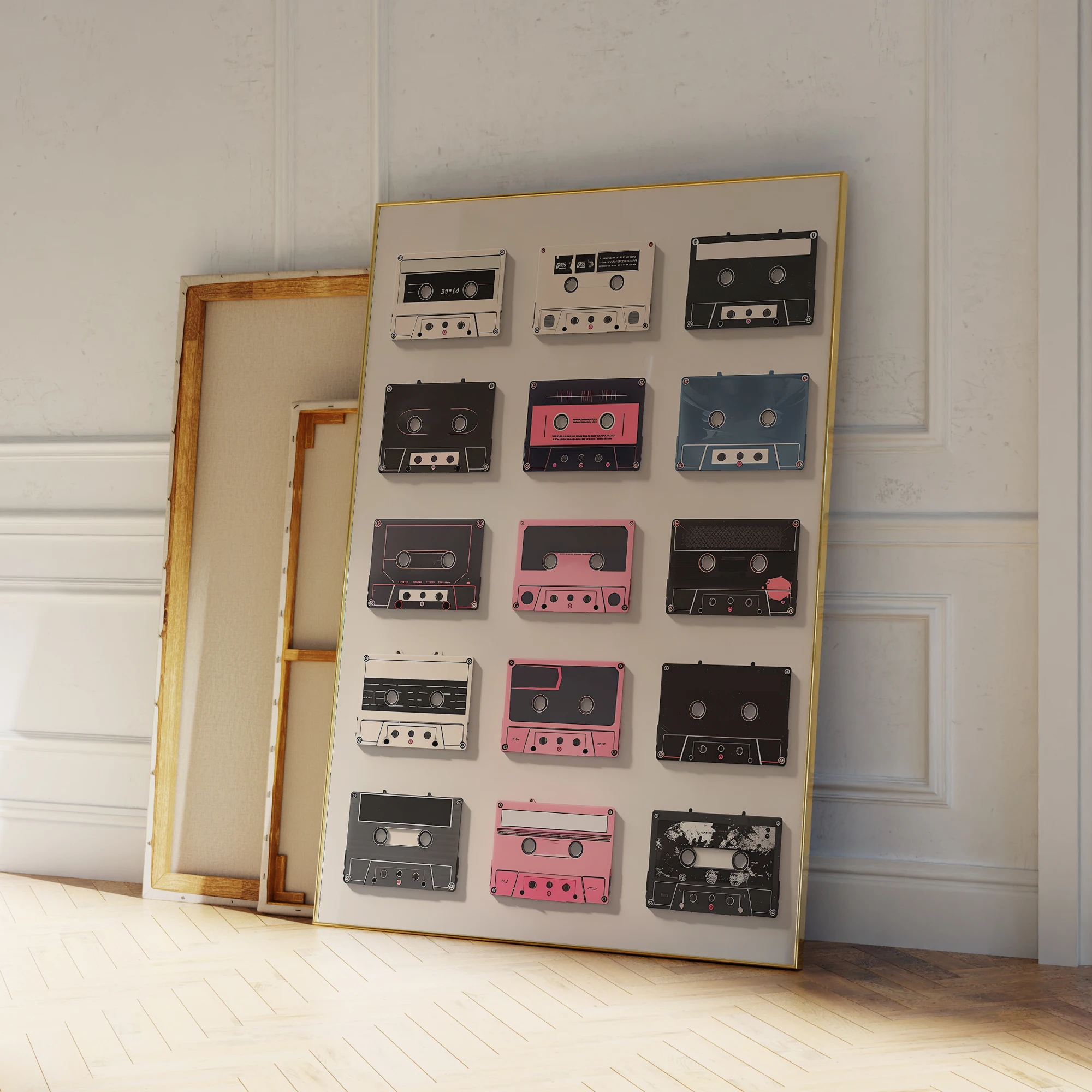 Moderne Audio Tapes Kassetten 70er 80er 90er Vintage Wand Kunstdrucke Leinwand Malerei Poster Bild für Wohnzimmer Home Decor
