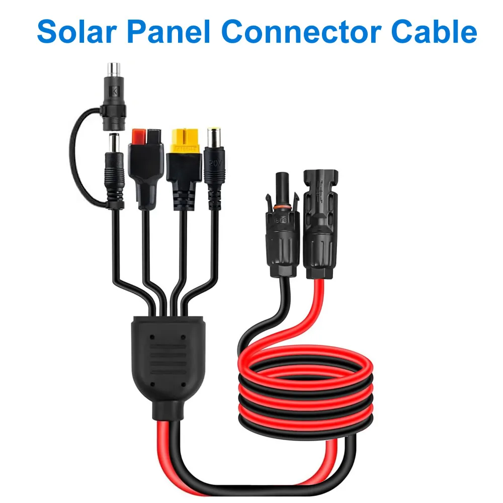 5-in-1 Solarpanel-Verlängerungskabel-Set XT60 DC5521 7909 8020 Anderson, 1-zu-4-Verteiler-Ladekabel für Powerstation Image