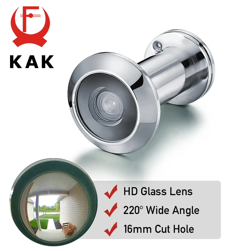 KAK HD-Glaslinse, 220-Grad-Türspion, Guckloch mit robuster Sichtschutzabdeckung für Haustür, 40–75 mm Türauge für Hotelzimmer