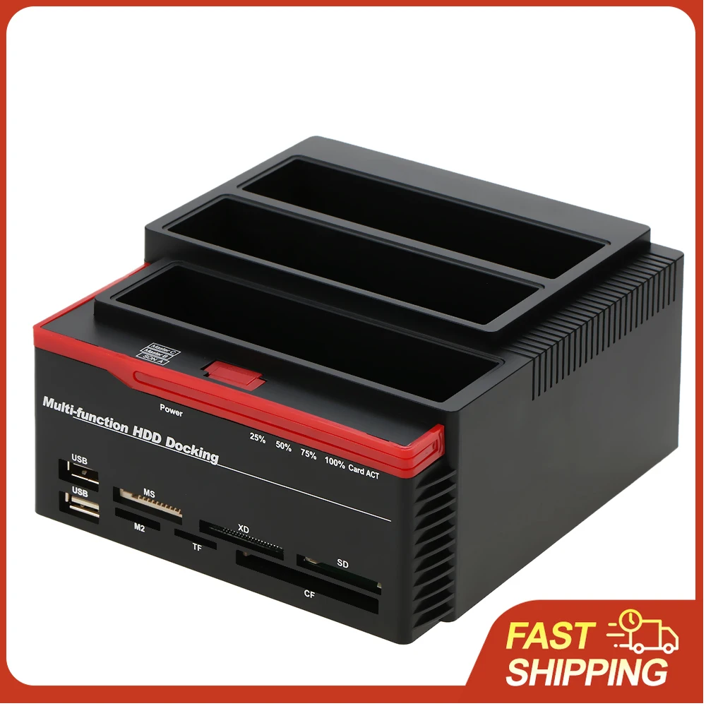 HDD-Dockingstation Multifunktional 2,5/3,5 Zoll IDE&SATA Festplattenbasis USB 3.0 HDD-Dockingstation Dreifach-Dockingstation für Festplatten Image
