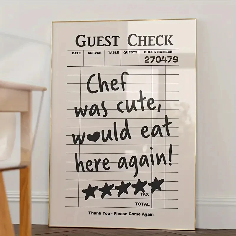 Chef war süß, würde hier wieder essen, Wandkunstdrucke, Leinwandgemälde, Poster, Bild für Wohnzimmer, Bett, Kinderzimmer, Heimdekoration Image