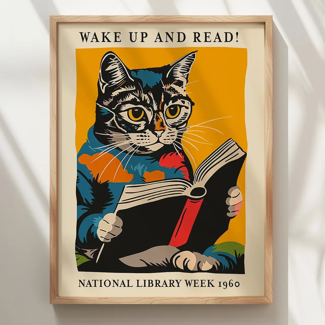 Wake Up And Read National Library Week 1960 Week 1960 Wall Art Prints Leinwandgemälde Poster Bild für Wohnzimmer Home Decor