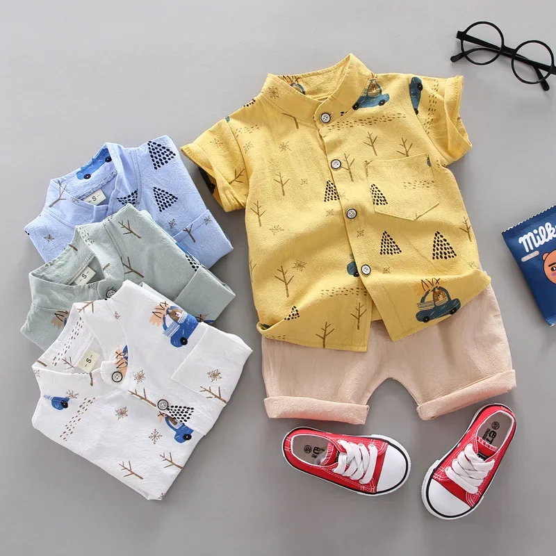 2024 sommer Casual Kleidung Mode Baby jungen Anzug Set Top Shorts 2PCS Baby Kleidung Set Für Jungen Infant anzüge Kinder Kleidung Image