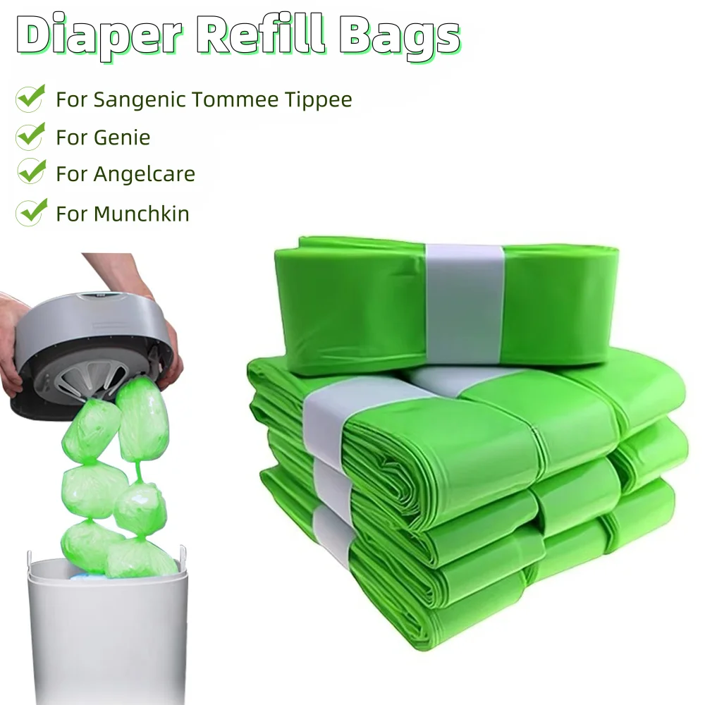 Duftende Windel-Nachfüllbeutel für Tommee Tippee, Windel-Entsorgungsbeutel für Genie, Windeleimer-Nachfüllungen für Angelcare für Munchkin Image