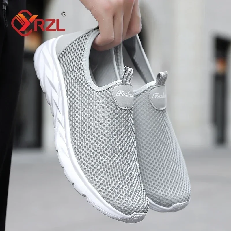 YRZL Atmungsaktive Männer Casual Schuhe Sommer Leichte Outdoor Männliche Wanderschuhe Anti-slip Herren Turnschuhe Slip auf Wohnungen Größe 39-46