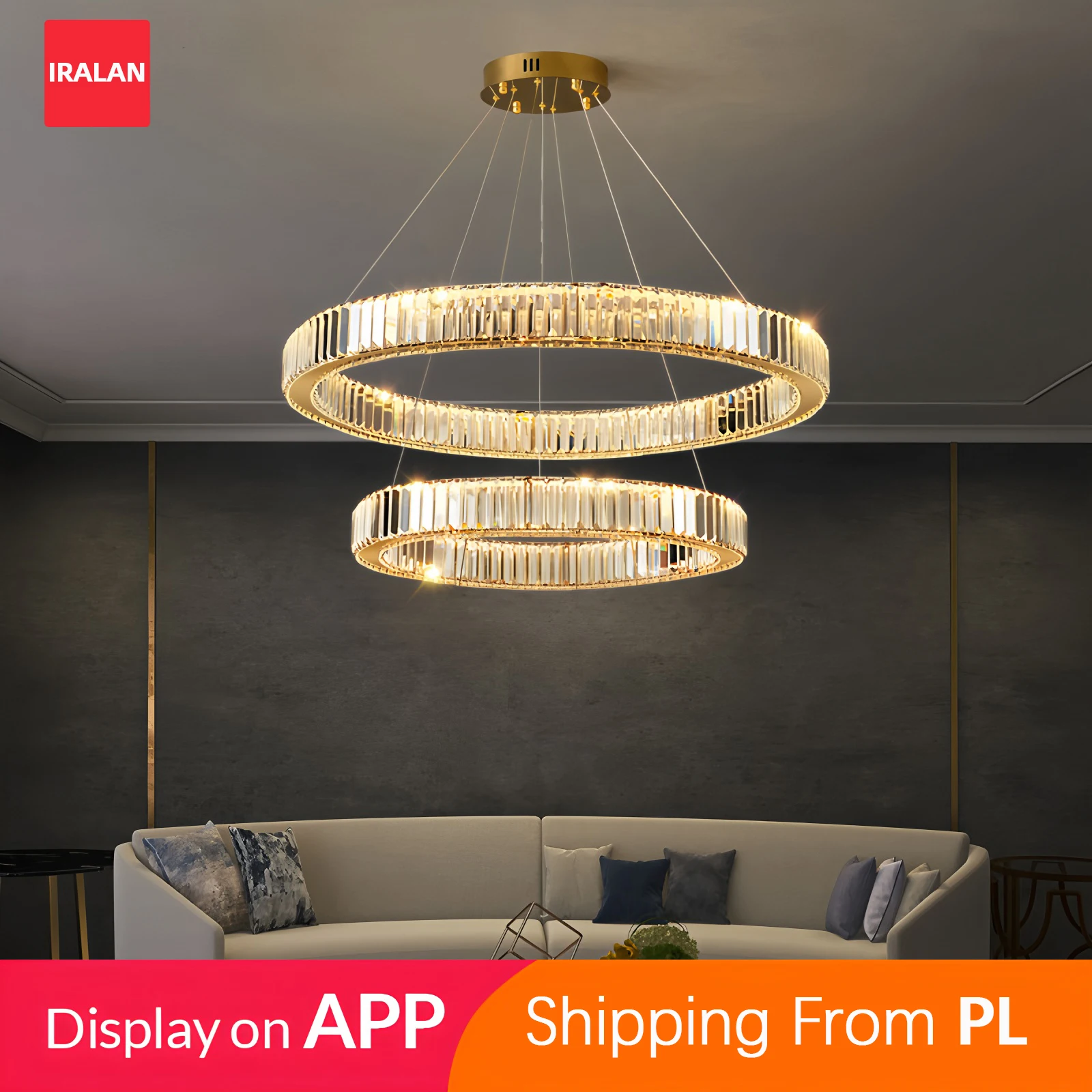 Nordic Decke Lampe Luxus Kristall Decke Leuchten Fernbedienung Drei-farbe Licht Hause Beleuchtung Lampe Esstisch Licht