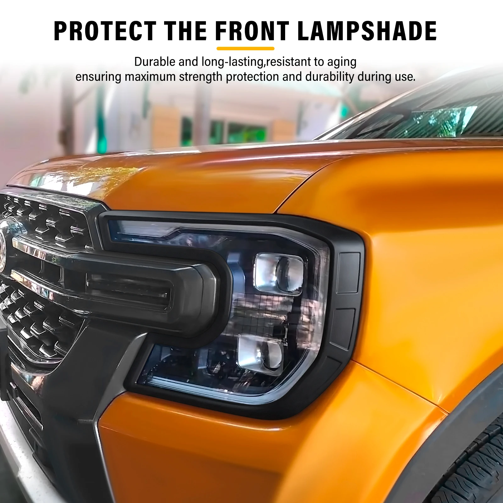 Scheinwerferabdeckung für Ford Ranger T9 2023 2024, WILDTRAK SPORT, ABS, mattschwarz, Karosserie-Kits, Auto-Außenzubehör der nächsten Generation Image