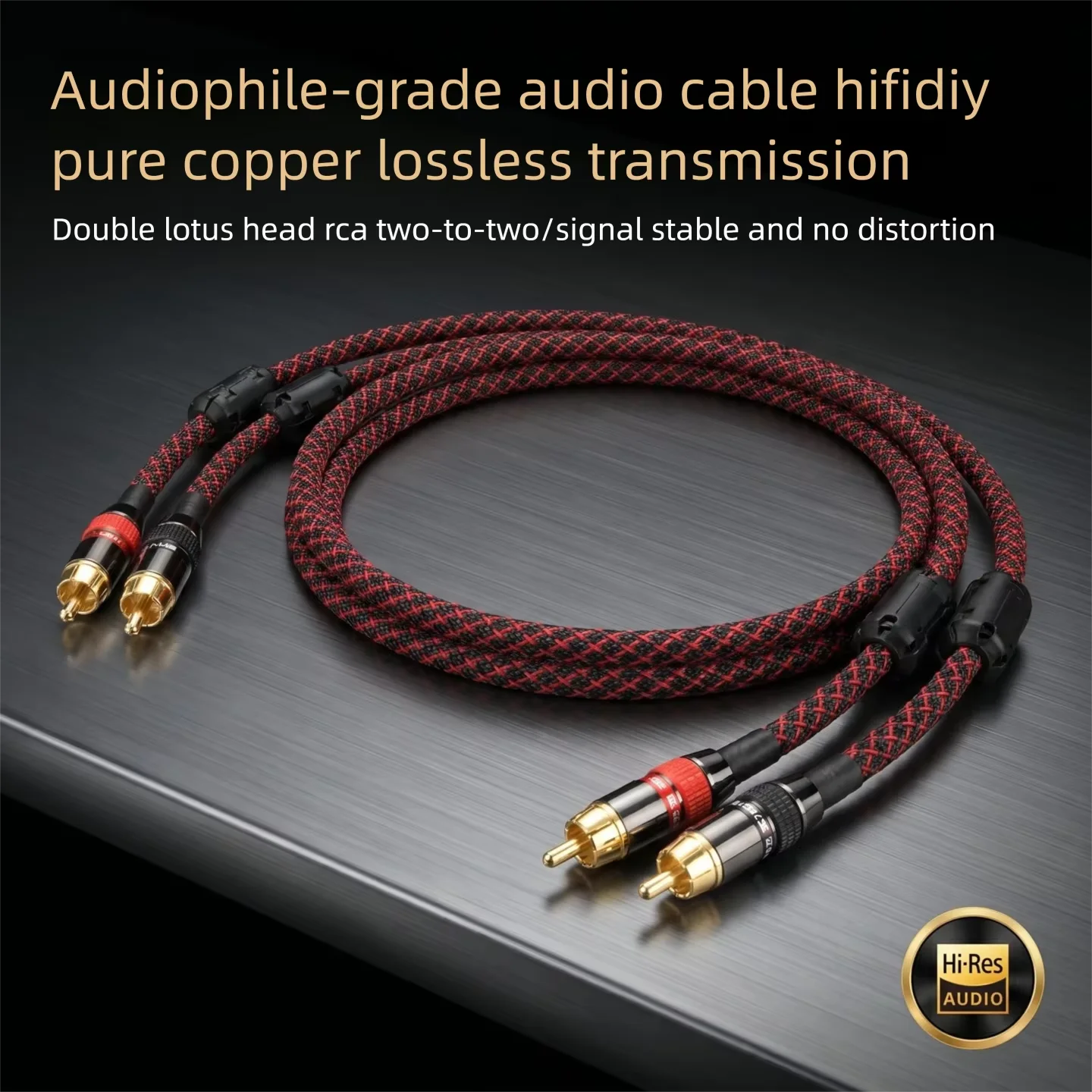 Hi-Fi-RCA-Kabel, hochwertiges 4N OFC HIFI 2RCA-2RCA Stecker auf Stecker, Audiokabel, unabhängige Abschirmung mit Kern, ein Paar Image