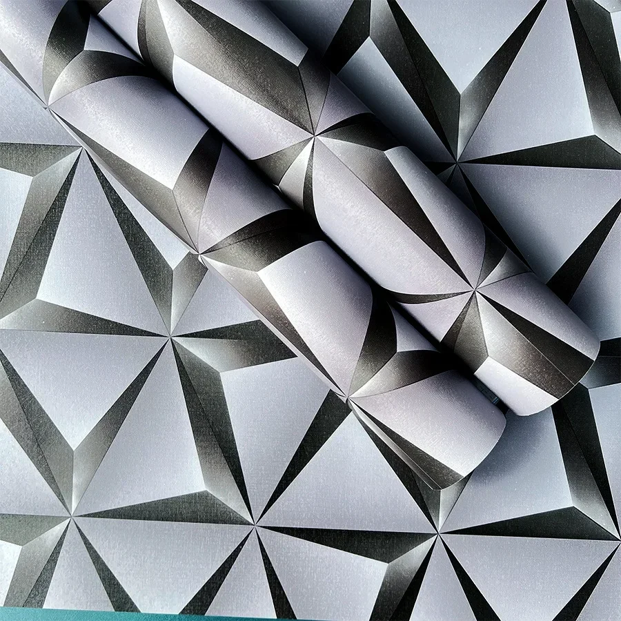 Schwarz-graue selbstklebende Tapete für Esszimmer, Wohnzimmer, Schlafzimmer, Heimdekoration, TV-Hintergrund, PVC, selbstklebende Tapete Image