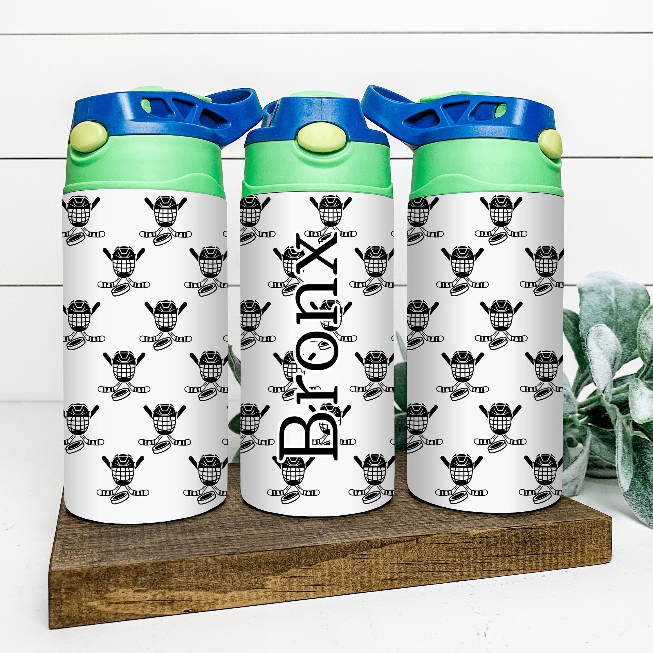 Tazza per bambini personalizzata Flip Top, bicchiere da hockey per bambini, tazza con beccuccio, bottiglia d'acqua personalizzata da 12 once, tazza sp