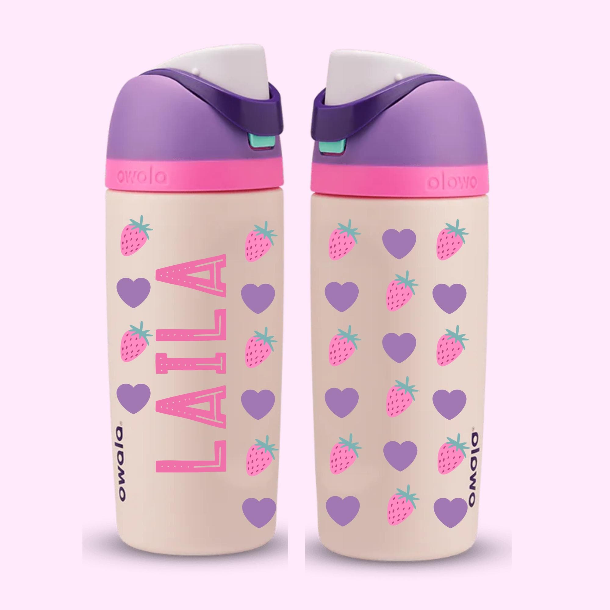 Bottiglia d'acqua Owala Kids personalizzata da 16 once, bicchiere Owala per bambini con nome, bicchiere Owala personalizzato per bambini