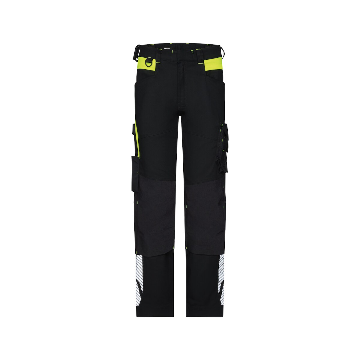DASSY Canton Stretch-Arbeitshose Kniepolstertaschen Cordura EN 14404 PESCO 41 Art.201126 schwarz/neongelb 58 STANDARD Image