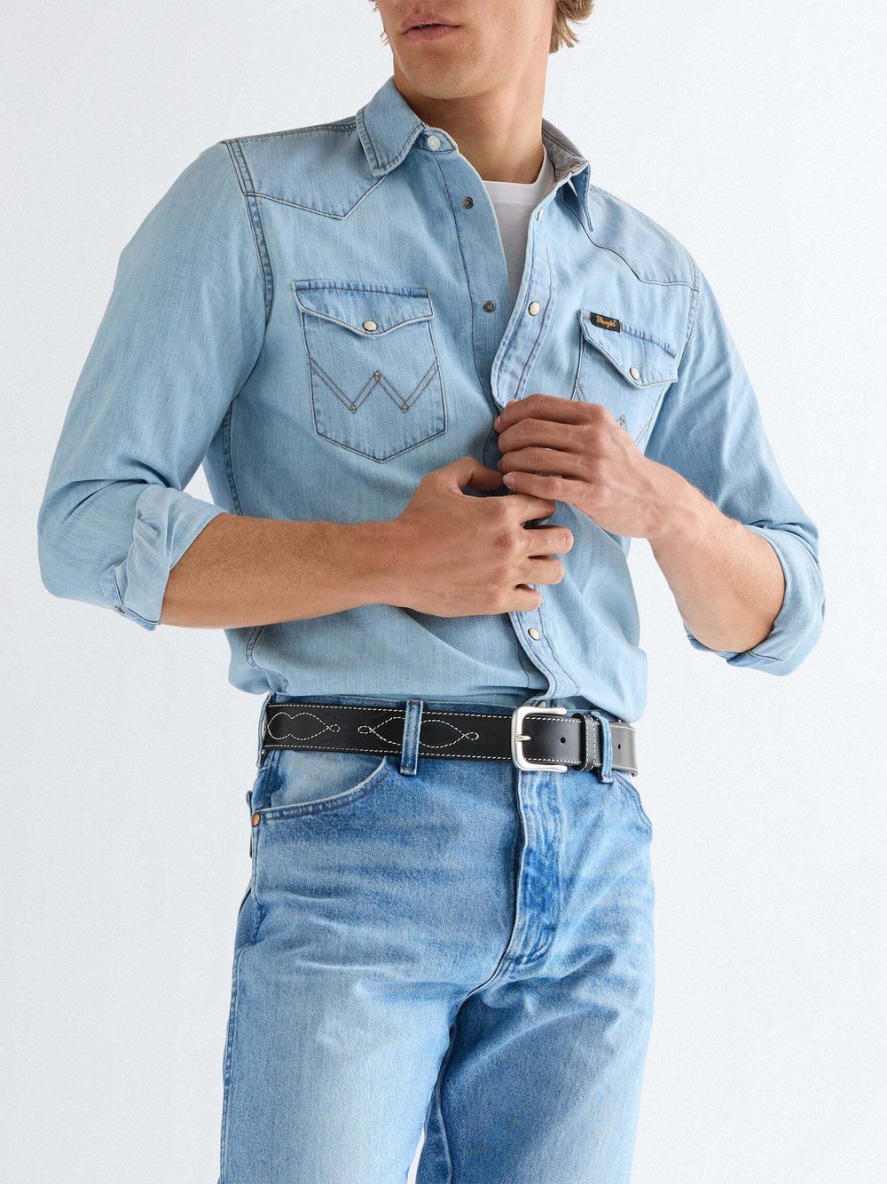 Wrangler Gürtel Herren schwarz, 90 Image