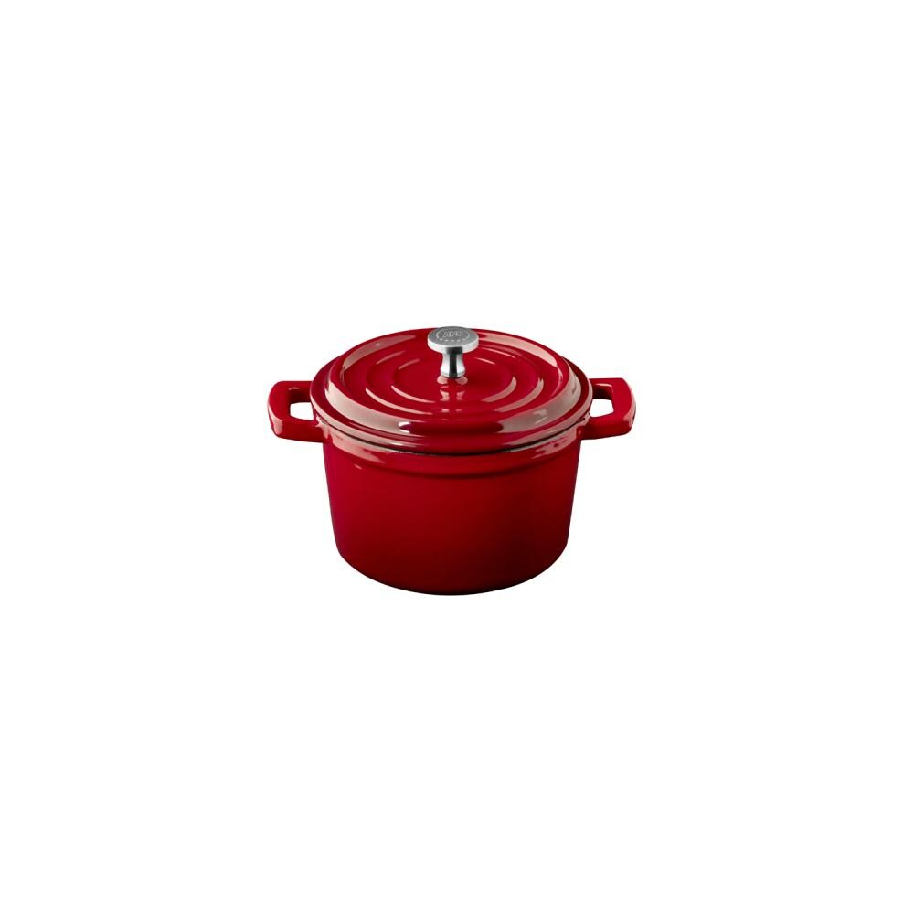 APS Mini-Serviertopf mit Deckel 5 STARS - Gusseisen emailliert, 0,35 Liter, rot, induktionsgeeignet Image