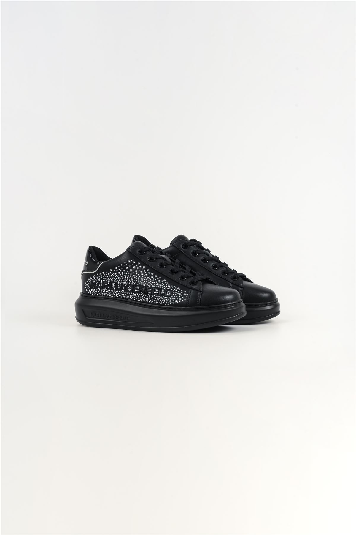 Karl Lagerfeld Kapri Konstellation Leder Damen Sneaker Schwarz/Silber
