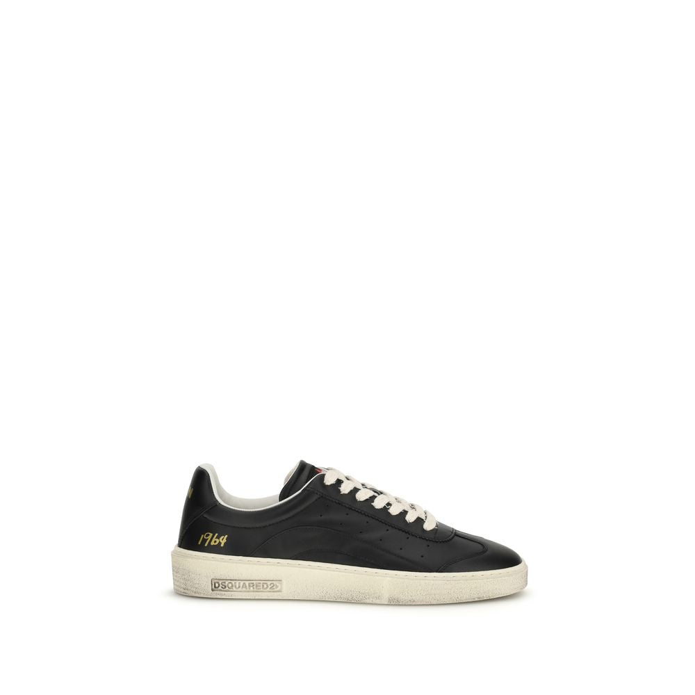 Dsquared² Schwarze Kalbsleder Bos Taurus Low-Top Sneaker
