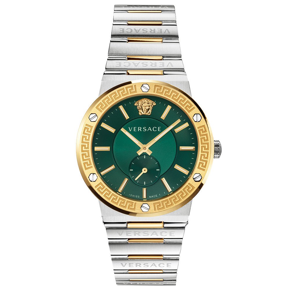 Versace VEVI00420 Herrenuhr Greca Zweifarbig Grünes Zifferblatt