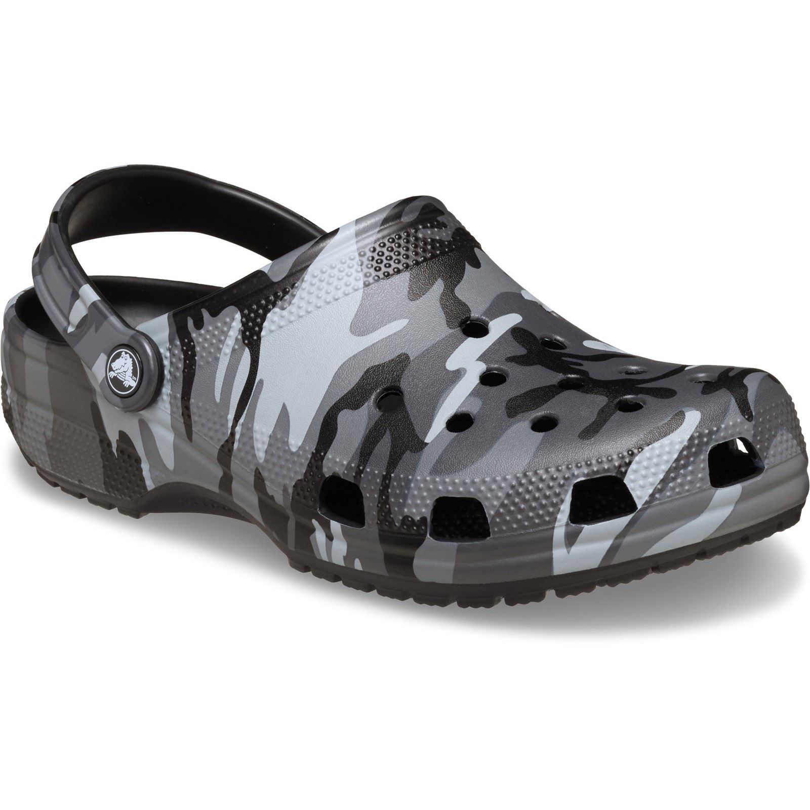 Crocs Classic Camouflage Clog Thermoplastische Männerclogs In Schwarz/Schiefergrau