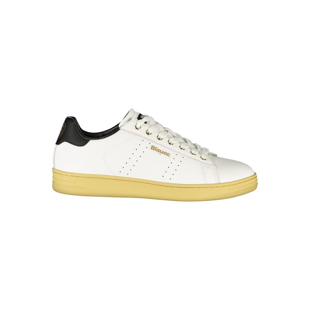 Blauer Weißer Polyurethan Herren Sneaker