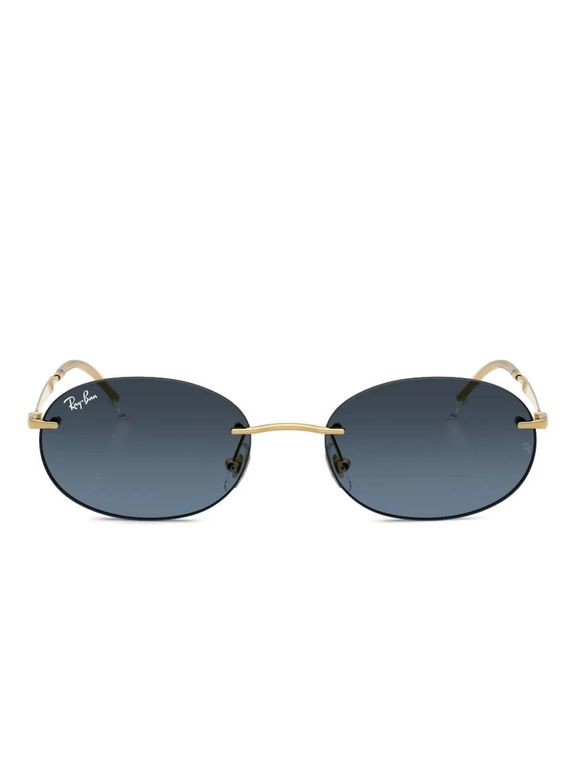Oval-Frame Rimless Sunglasses - Blue - Ray-Ban Sunglasses