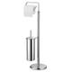 Premier Housewares Brush Holder Freestanding Toilet Roll Holder Coloured Chrome Toilet Roll Holders Free Standing Toilet Brushes and Holders Sets, Silver, Height 75 cm x Width 19 cm x Depth 19 cm