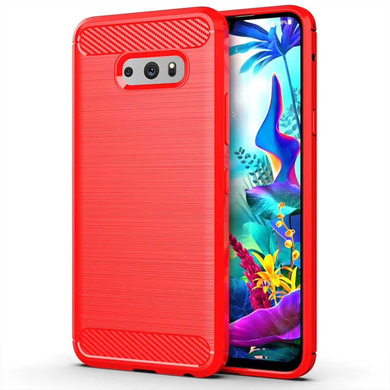 Custodia in Silicone per LG G8X ThinQ V50 thinq Cover antiurto per telefono in fibra di carbonio per lg v50s thinq custodia morbida in TPU Coque Fundas