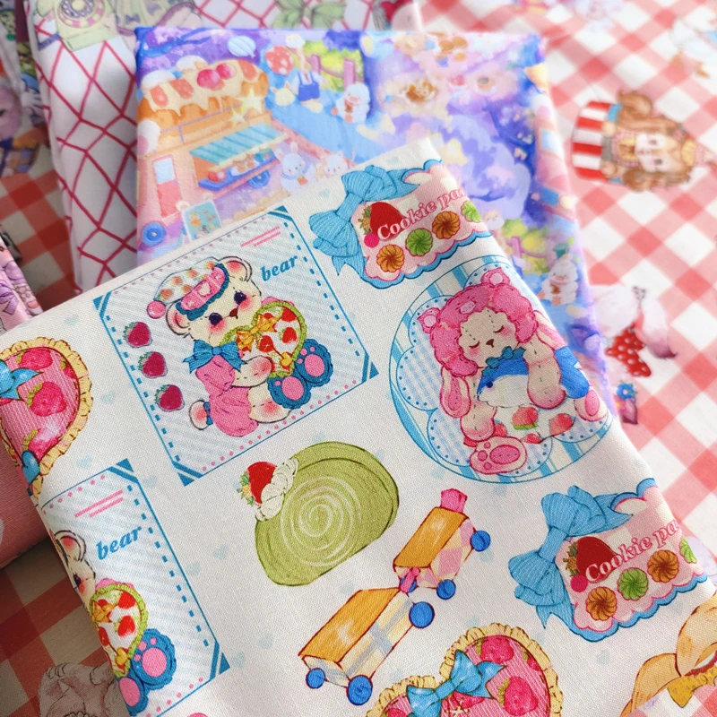 Cotone 20 pezzi simpatico cartone animato dipinto tessuto di cotone digitale abbigliamento fatto a mano sfondo panno decorativo fai da te