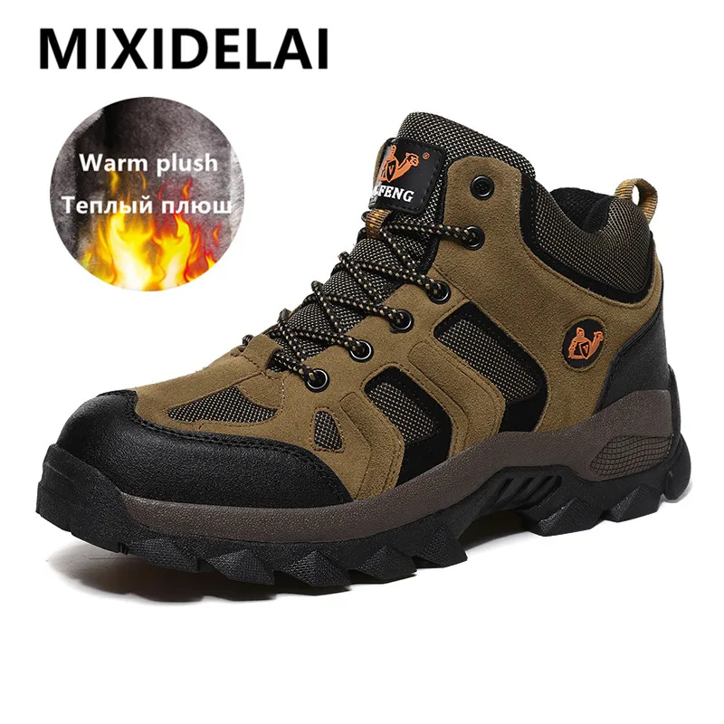 Stivali invernali da uomo di marca stivali da neve da uomo caldi in peluche stivaletti da uomo comodi da esterno stivali da trekking impermeabili Sneakers