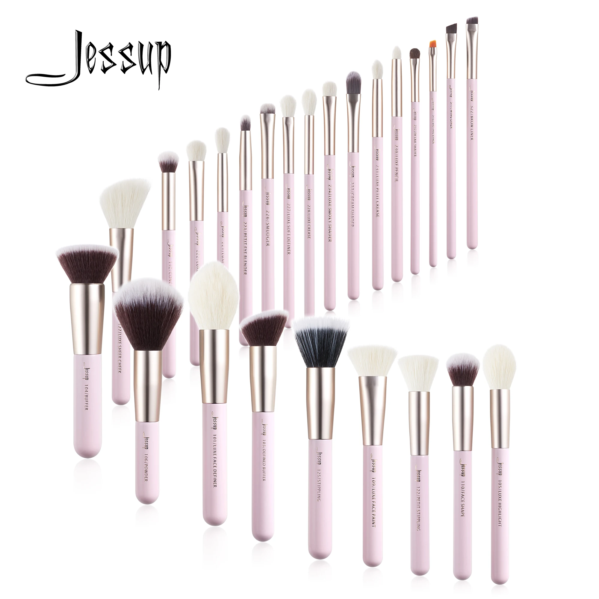 Jessup Set di pennelli per trucco professionale 25 pezzi fondotinta in polvere ombretto correttore fard pennello trucco kit cosmetici T290