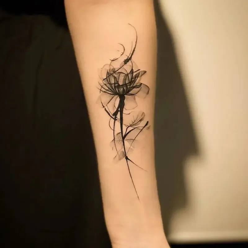 Tatuaggi temporanei di fiori di rosa di succo di erbe per le donne Braccio Punk Adesivi per tatuaggi impermeabili Arte di copertura duratura Cicatrici Tatuaggi finti