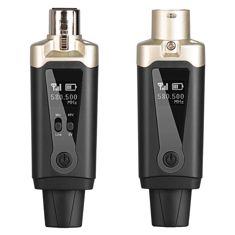 Sistema microfonico wireless Trasmettitore e ricevitore XLR wireless UHF per microfono dinamico, mixer audio, sistema PA