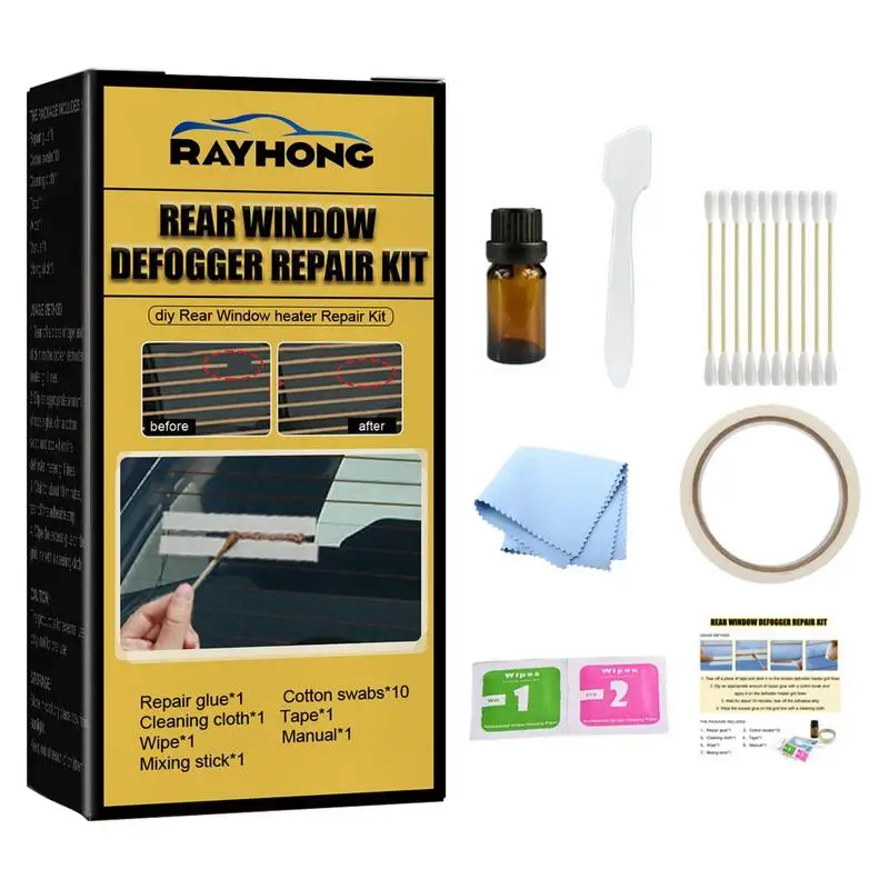 Kit di riparazione antiappannamento per auto Kit di riparazione della linea di griglia del sbrinatore del lunotto posteriore fai da te conduttivo riparazione rapida antiappannamento del parabrezza del