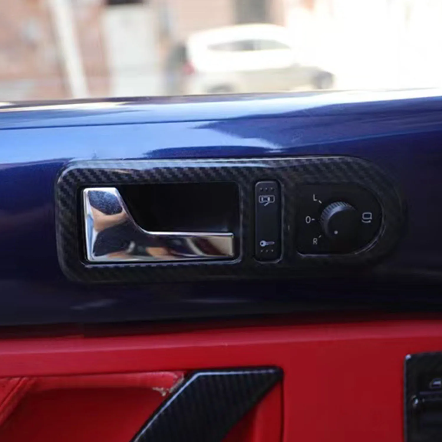 Per VW Volkswagen New Beetle 2003-2010 Accessori Auto Maniglie Porta Interni Copertura Trim ABS In Fibra di Carbonio Grano 2 pz