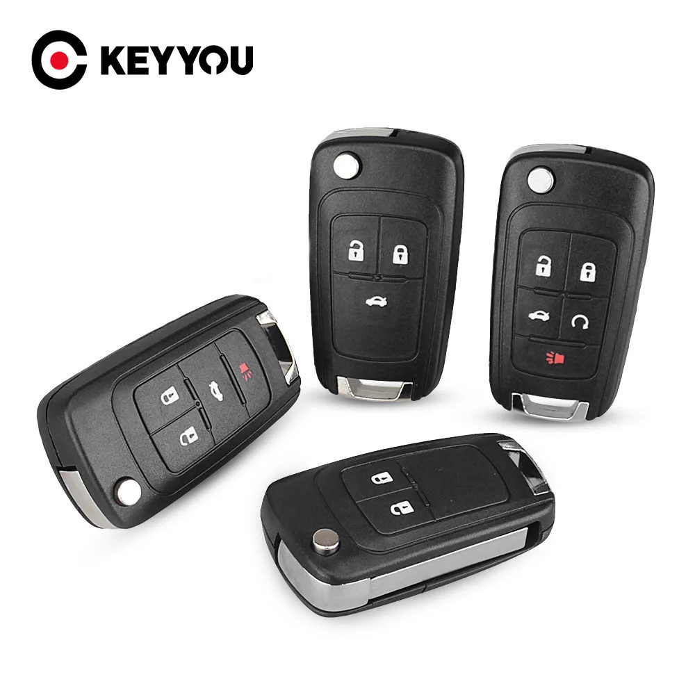KEYYOU 2/3/4/5 pulsante Flip Car Remote Key Shell Case per Opel Astra J Zafira B Insignia Adam Astra J cascata Karl Zafira C HU100