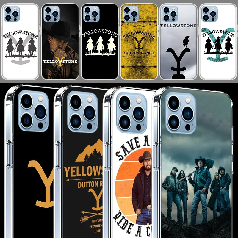 Coque de téléphone transparente en TPU pour Apple, émission de télévision Yellowstone, iPhone 15 Pro Max, iPhone 14 Plus, iPhone 13, iPhone 12 Mini, iPhone 11, iPhone SE 2020, iPhone Poly XS Max,