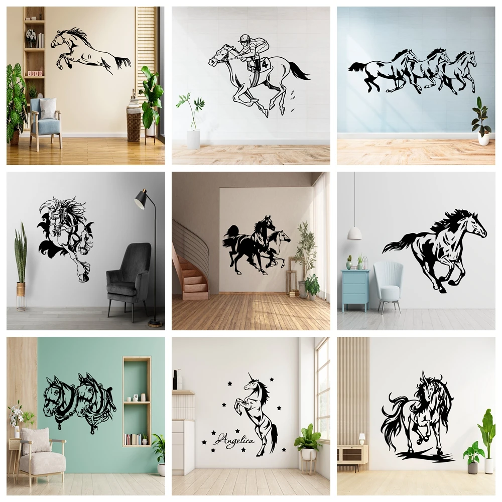 Adesivo da parete cavallo creativo Adesivo da parete Vinile autoadesivo Adesivo da parete impermeabile per la camera dei bambini Adesivo da parete per la decorazione della casa