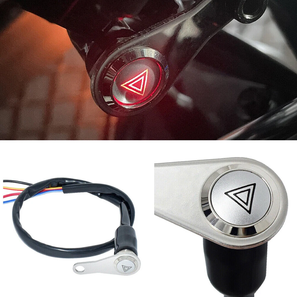 Interruttore moto LED rosso ON + OFF pulsante di montaggio manubrio 12V luce di lavoro per spia luminosa, interruttori a bilanciere ON-OFF accessori