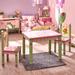 Fantasy Fields by Teamson Kids Magic Garden Kids 3 Piece Rectangular Table & Chair Set Wood in Brown/Pink | 22.7 H x 28 W in | Wayfair W-7484A