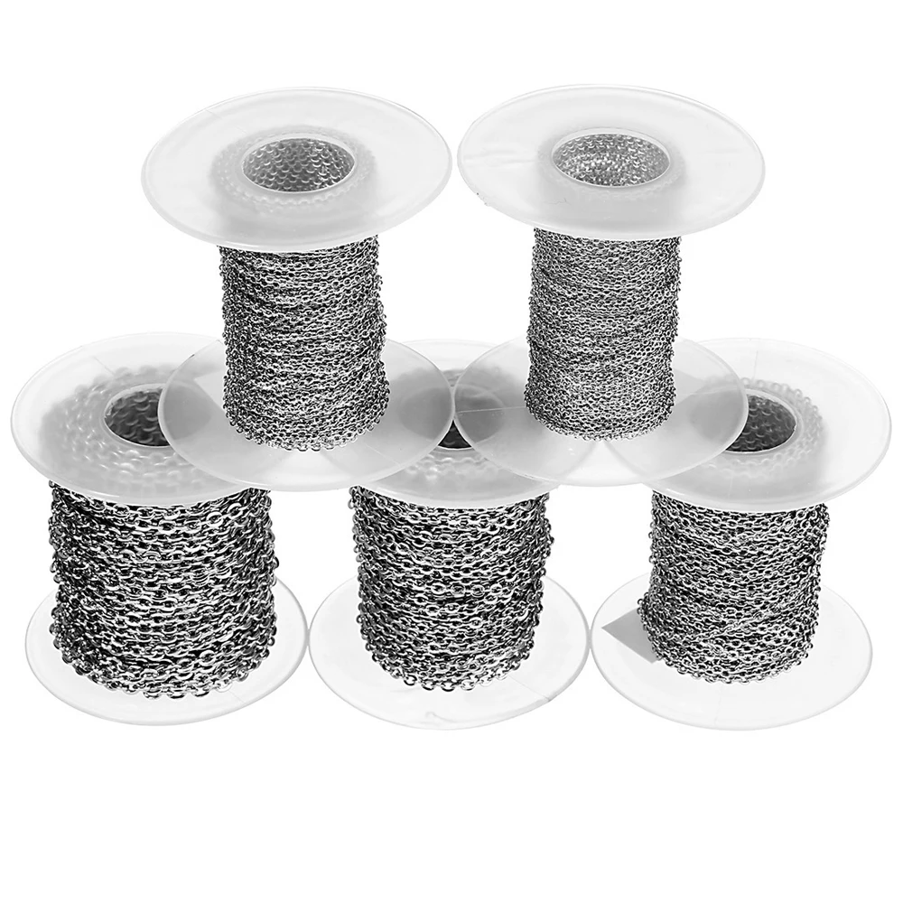 1 m/lotto larghezza 1.5mm 2mm 2.5mm 3mm 4mm 4.5mm catena a maglie in acciaio inossidabile per donna uomo collane fai da te bracciali creazione di gioielli