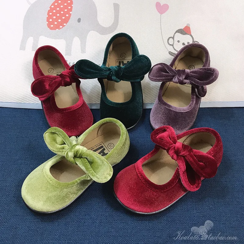ULKNN scarpe da bambina per bambini Mary Jane scarpe da principessa in velluto scarpe da balletto scarpe di stoffa con suola morbida fatte a mano scarpe da bambino