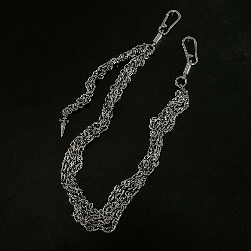 Hip-Hop Mehrlagige Hosenkette, Streetwear Punk-Rock Taillenkette, Trendige Rapper-Accessoires Cooles Geburtstagsgeschenk Image
