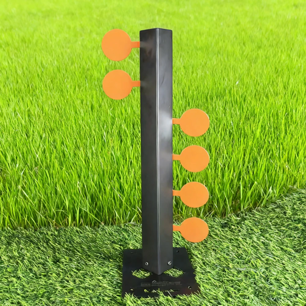 Duellbaumziel aus Kohlenstoffstahl – 6 orangefarbene Metallzielscheiben (3 mm Dicke). Air Soft Target BB's Target ETC. Image