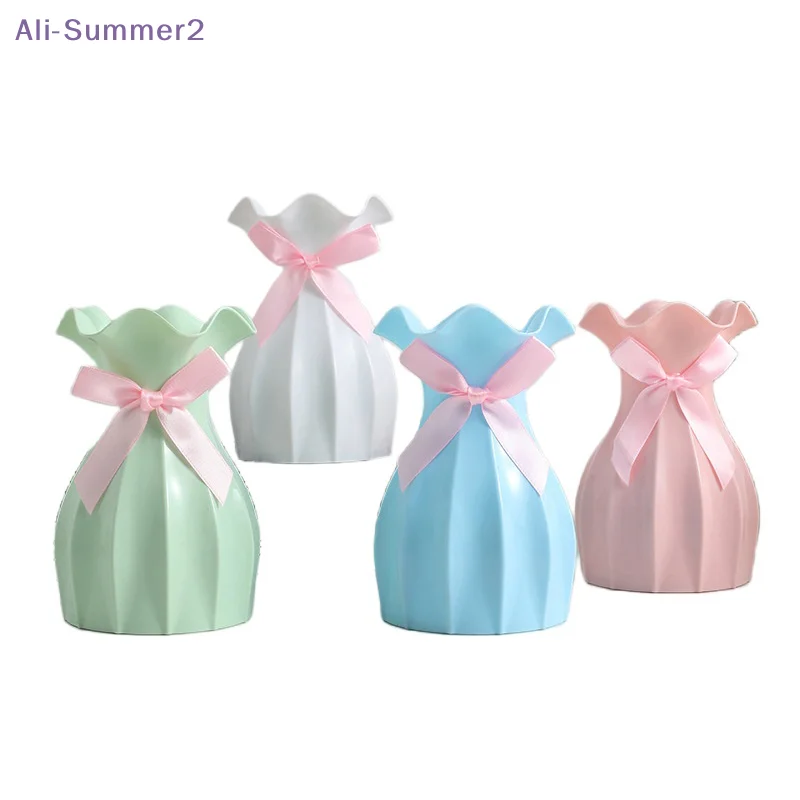 {Summer2} Moderne nordische Wasserwellen-Plastikvase, Wellen-Blumentopf-Arrangement, Dekoration für Zuhause, Wohnzimmer, Schreibtisch, Ornament Image