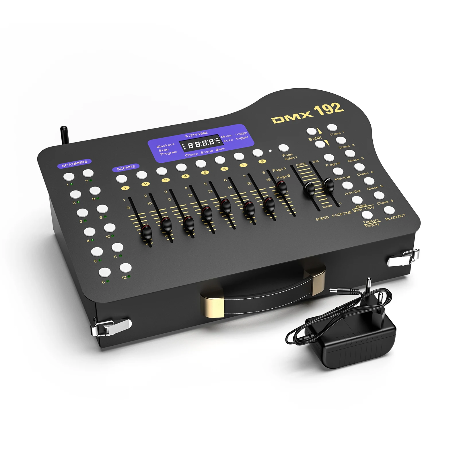 U'King 192 DMX-Kanal-Konsole Schwarz Kabellose DMX512-Konsole und MIDI-Operator 192-Kanal-Lichtsteuerung für KTV DJ Club Image